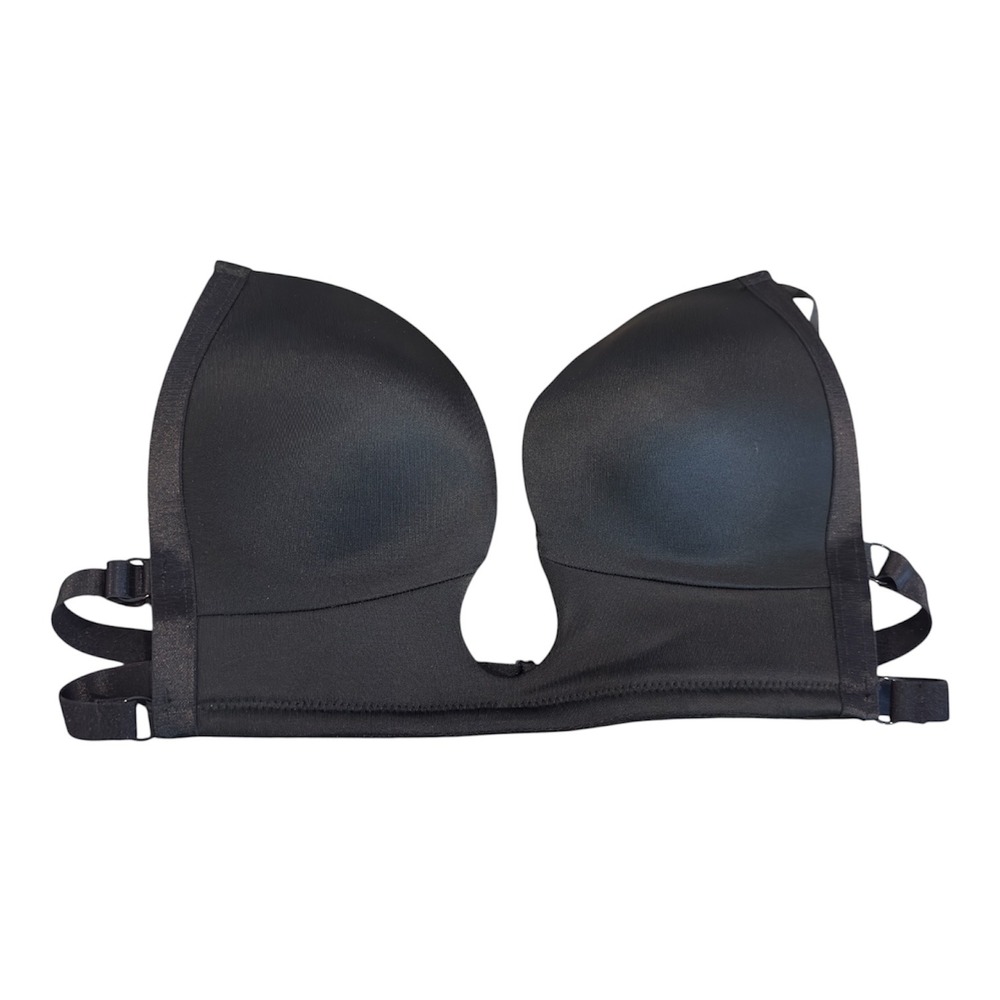 Fashion Forms Black Deep Plunge Backless Multi-Way Seamless Bra Size 5 #2303